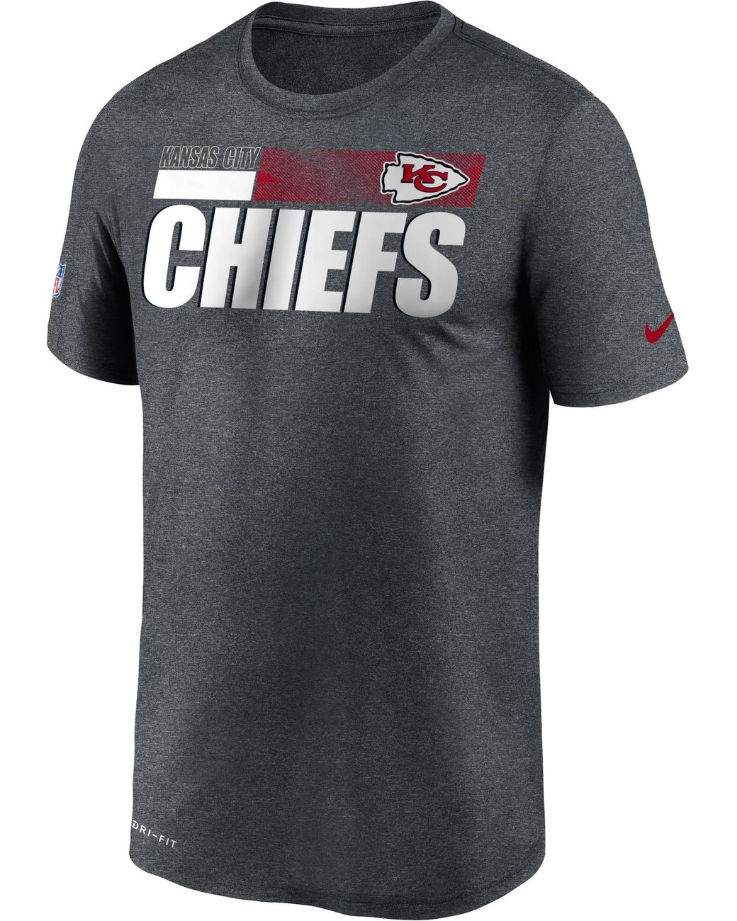 Nike Kansas City Chiefs Legend Performance Charcoal Tshirt in Gray for