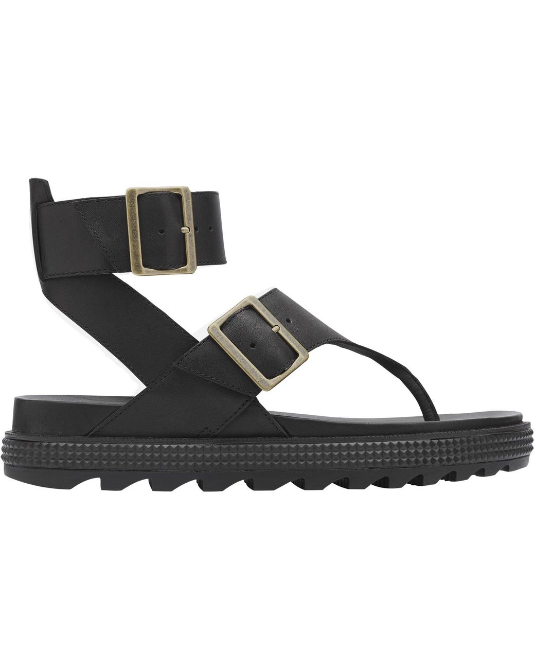 Sorel Rubber Roaming T-strap Sandals in Black - Lyst