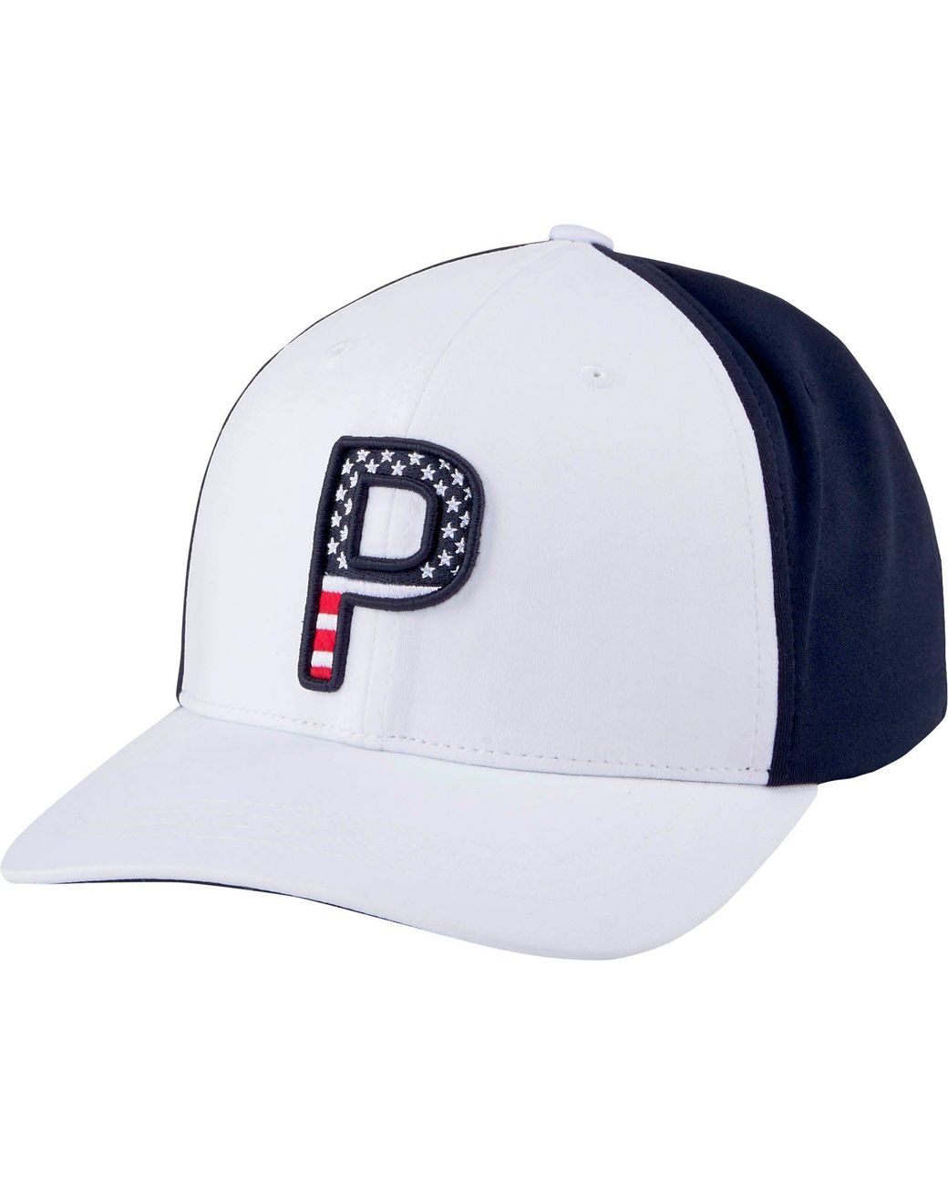 PUMA Cobra Pars & Stripes Snapback Golf Hat in Bright White (White) for