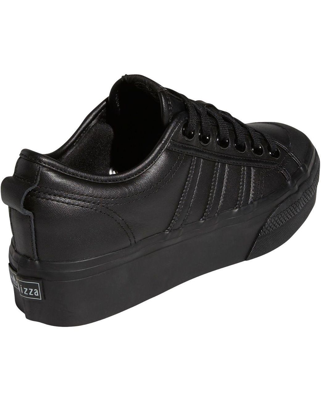 adidas Leather Nizza Platform Sneakers in Black/Black (Black) | Lyst