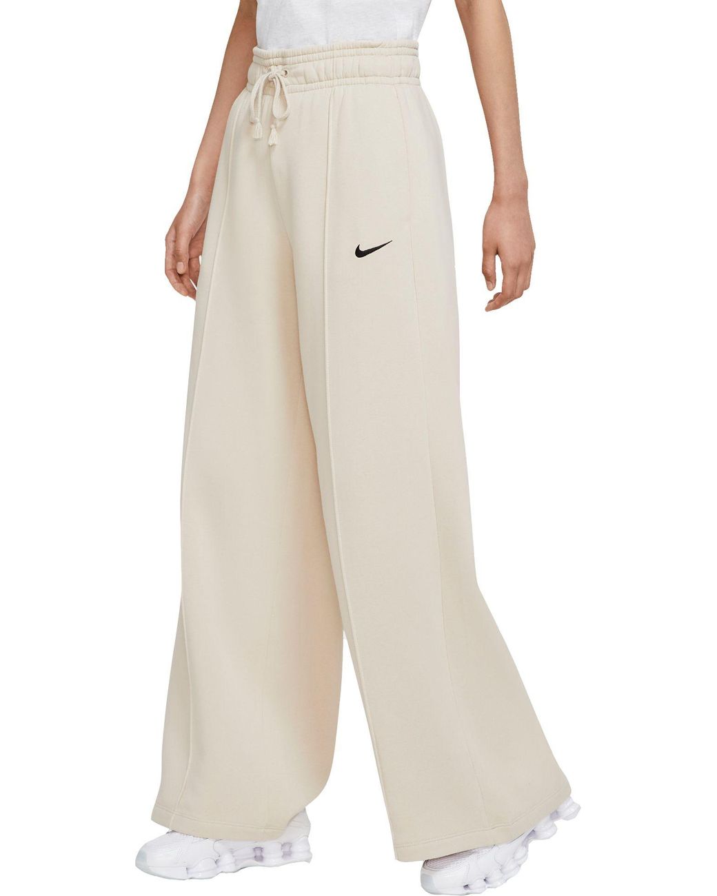 Nike Sportswear Trend Essential Fleece Wide Pants in Oatmeal (Natural ...