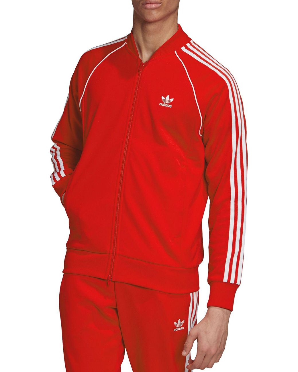 adidas Originals Superstar Track Jacket in Red for Men - Lyst