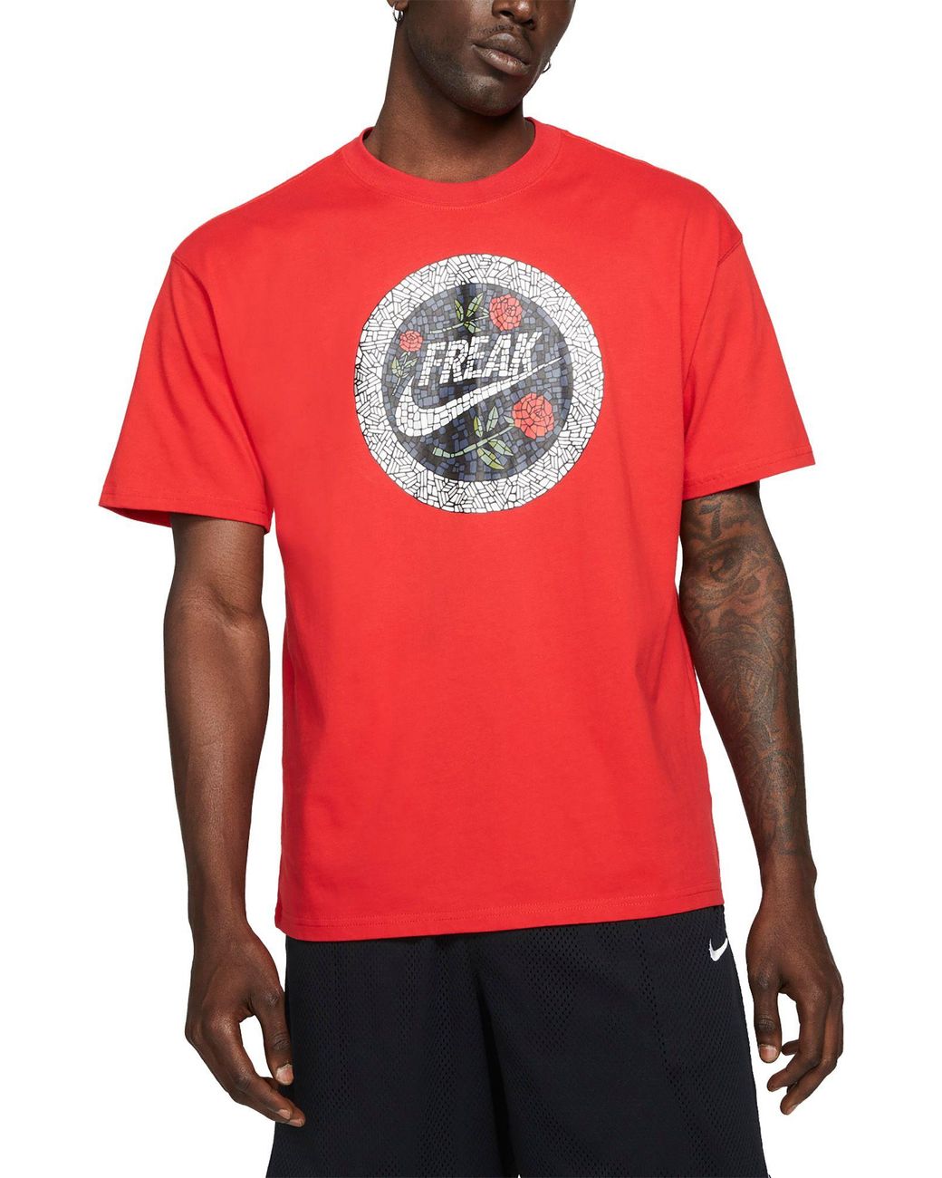 Nike Cotton Giannis Swoosh Freak Basketball T-shirt in University Red (Red) for Men - Lyst