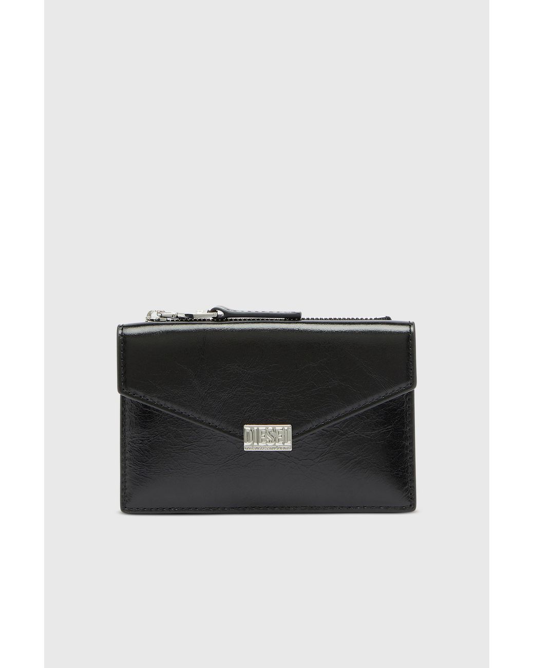 DIESEL Black Envelope-Style Card Holder