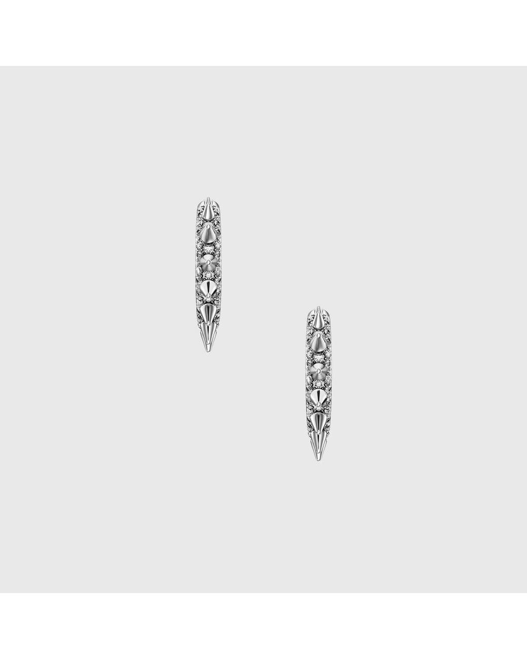 DIESEL Metallic Stainless Steel Hoop Earrings