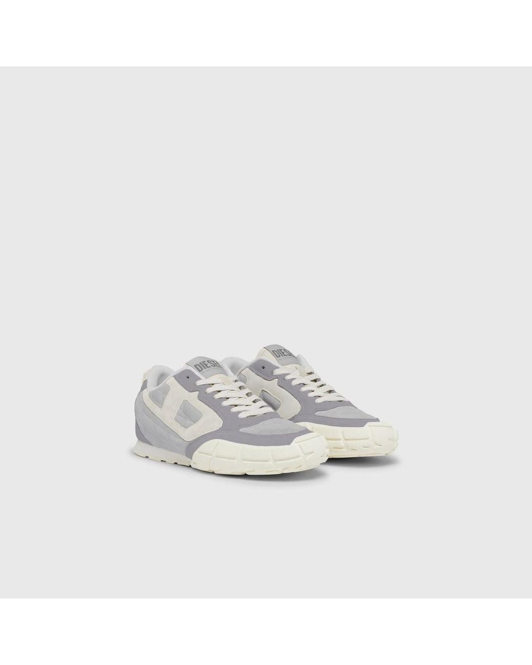 DIESEL White S-Pagodha-Quilted Suede Sneakers for men