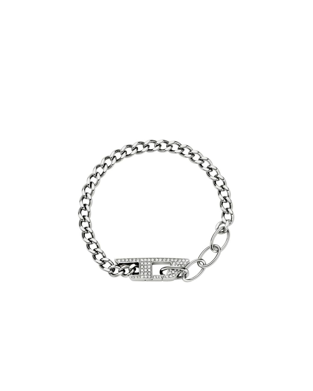 DIESEL Blue Stainless Steel Glitz Chain Bracelet