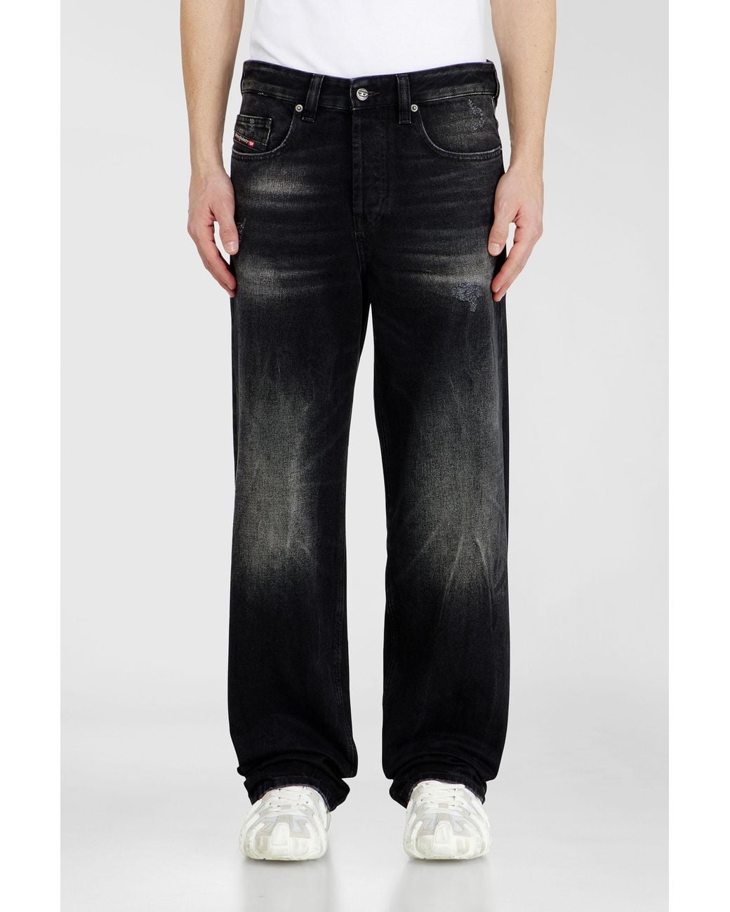 DIESEL Black Relaxed Jeans Low Waist 2001 D-Macro, /Dark, Button Fly for men