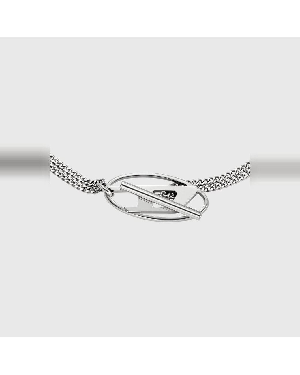 DIESEL Metallic Stainless Steel Chain Necklace