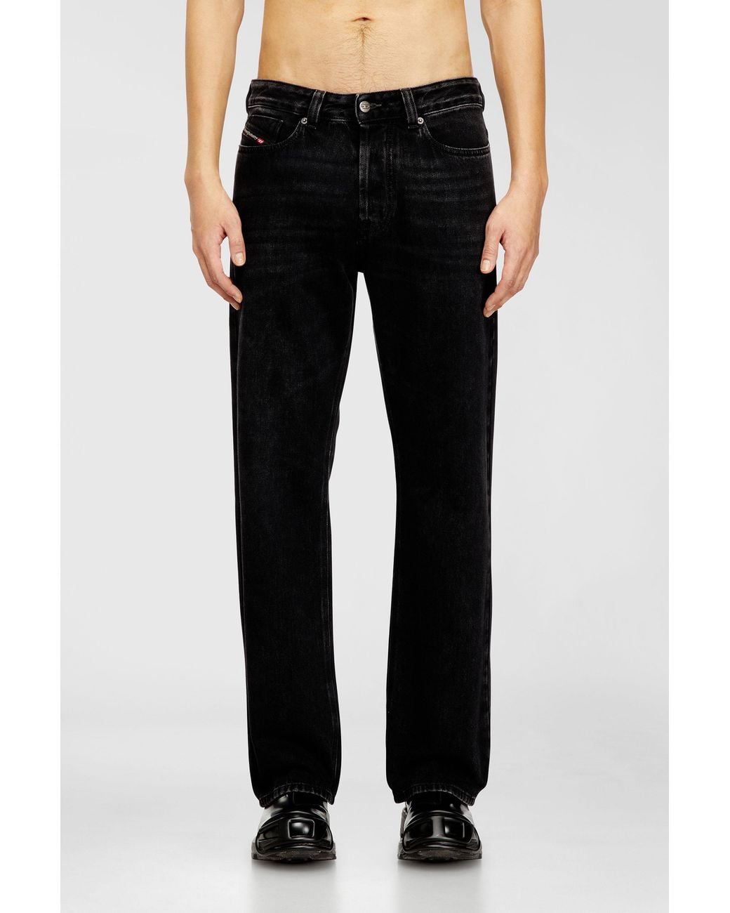 DIESEL Black Relaxed Jeans Regular Waist 1980 D-Eeper, /Dark, Button Fly for men