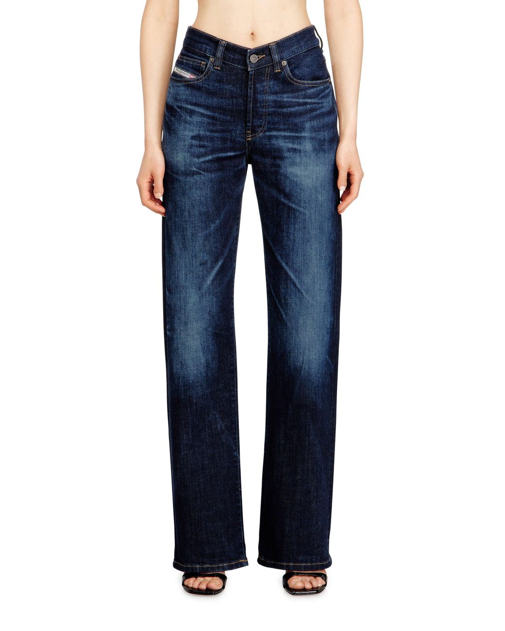 DIESEL Blue Regular Jeans High Waist 1971 D-Sent, Dark, Button Fly
