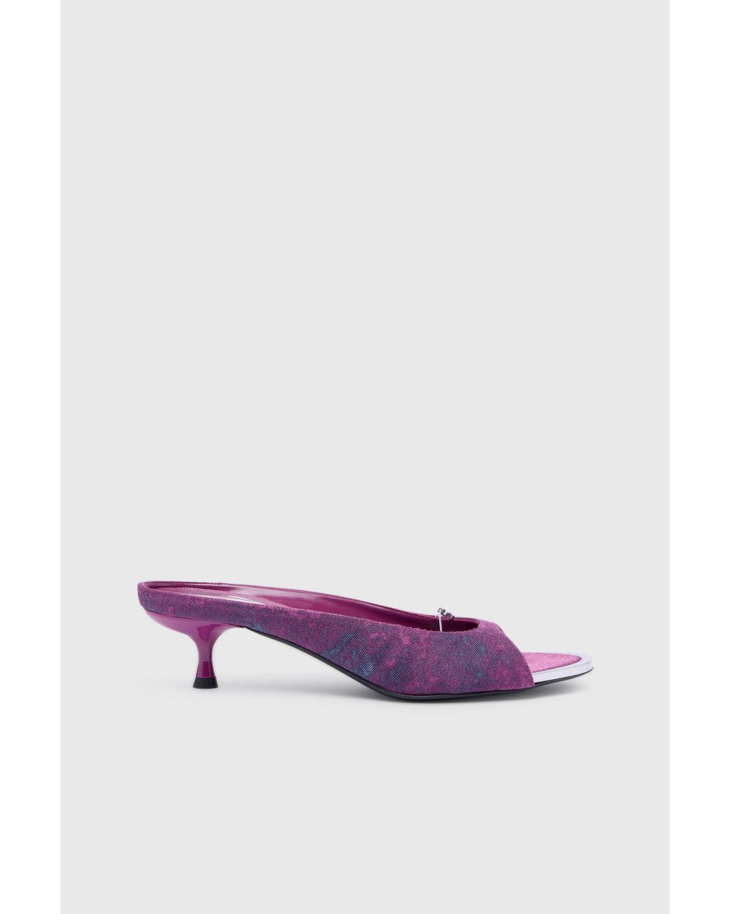 DIESEL Purple D-Diam's-Low Denim Mule With Floating Oval D