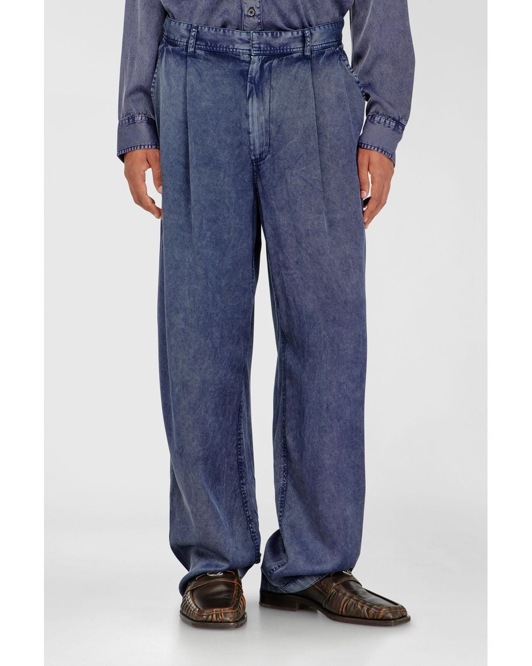 DIESEL Blue Wide-Leg Pants for men