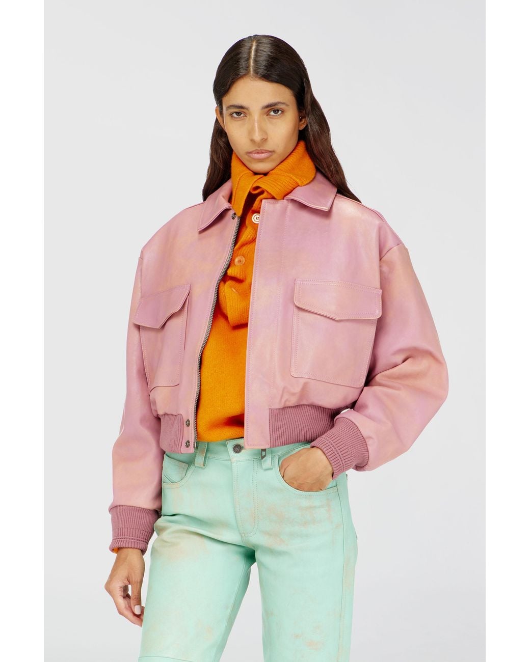 DIESEL Red Aviator Jacket