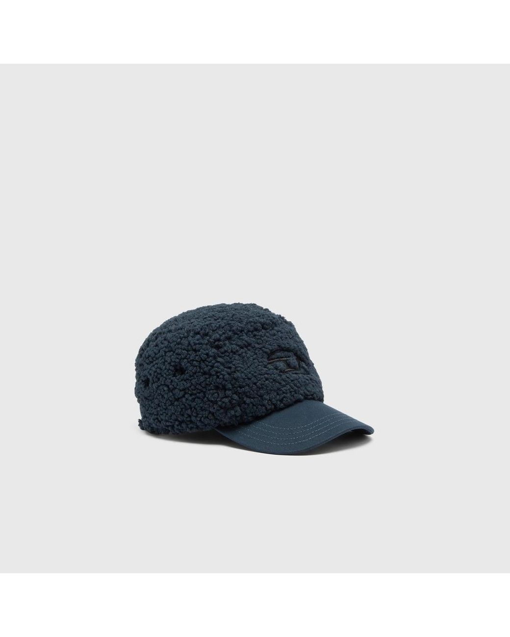 DIESEL Blue Sherpa Baseball Cap With Oval D Embroidery for men