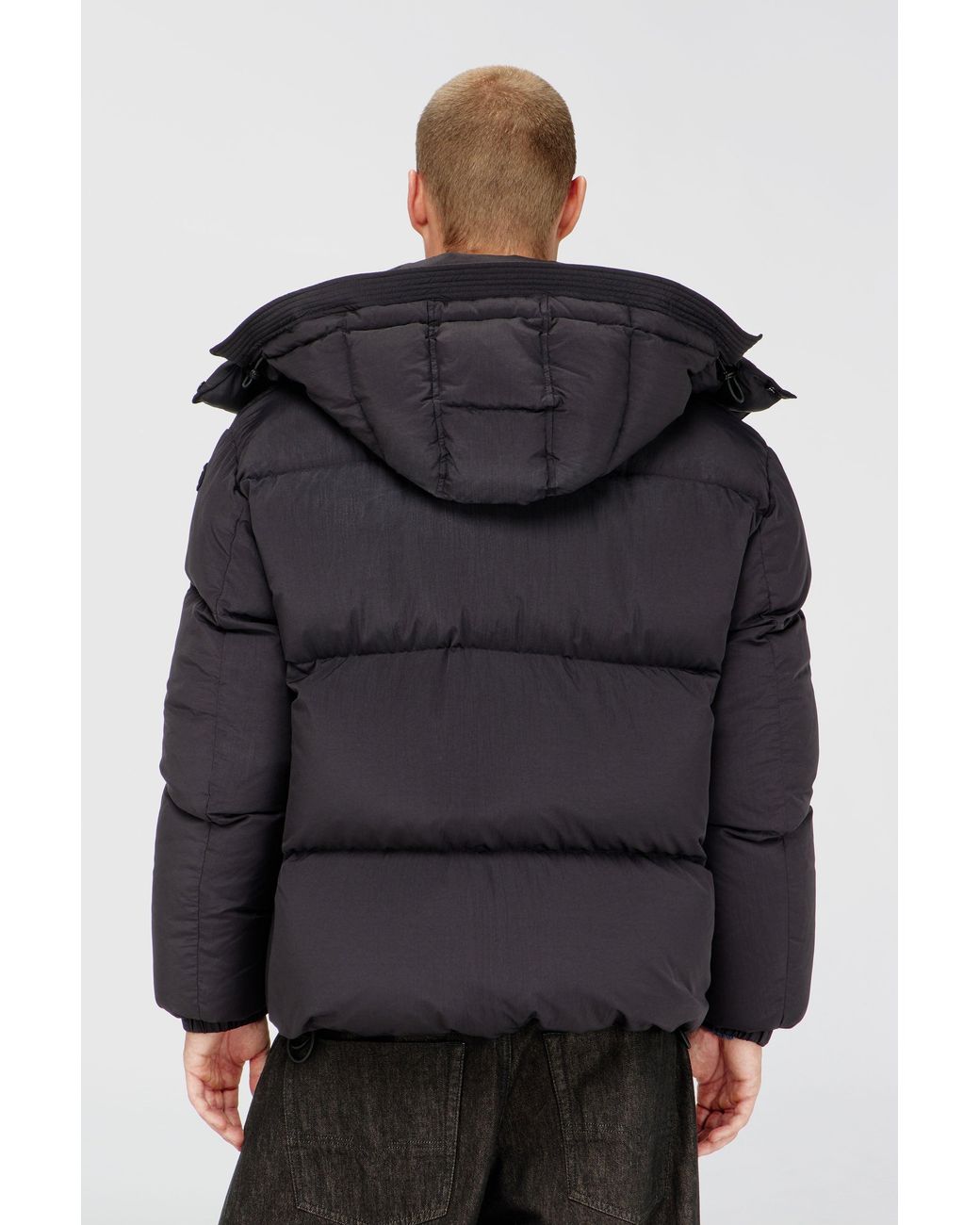 DIESEL Blue Quilted Down Jacket for men