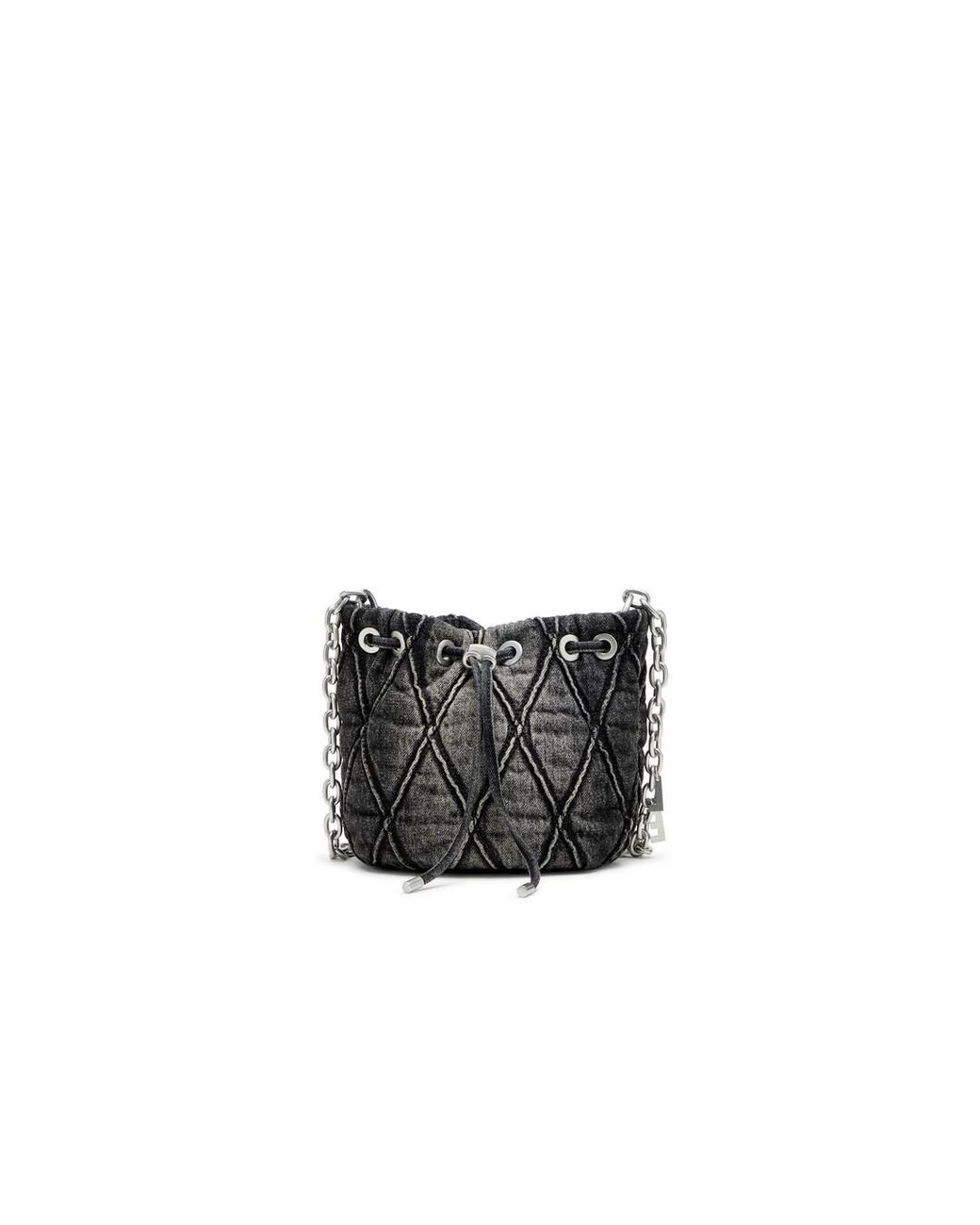 DIESEL Black Charm-D S-Mini Bucket Bag