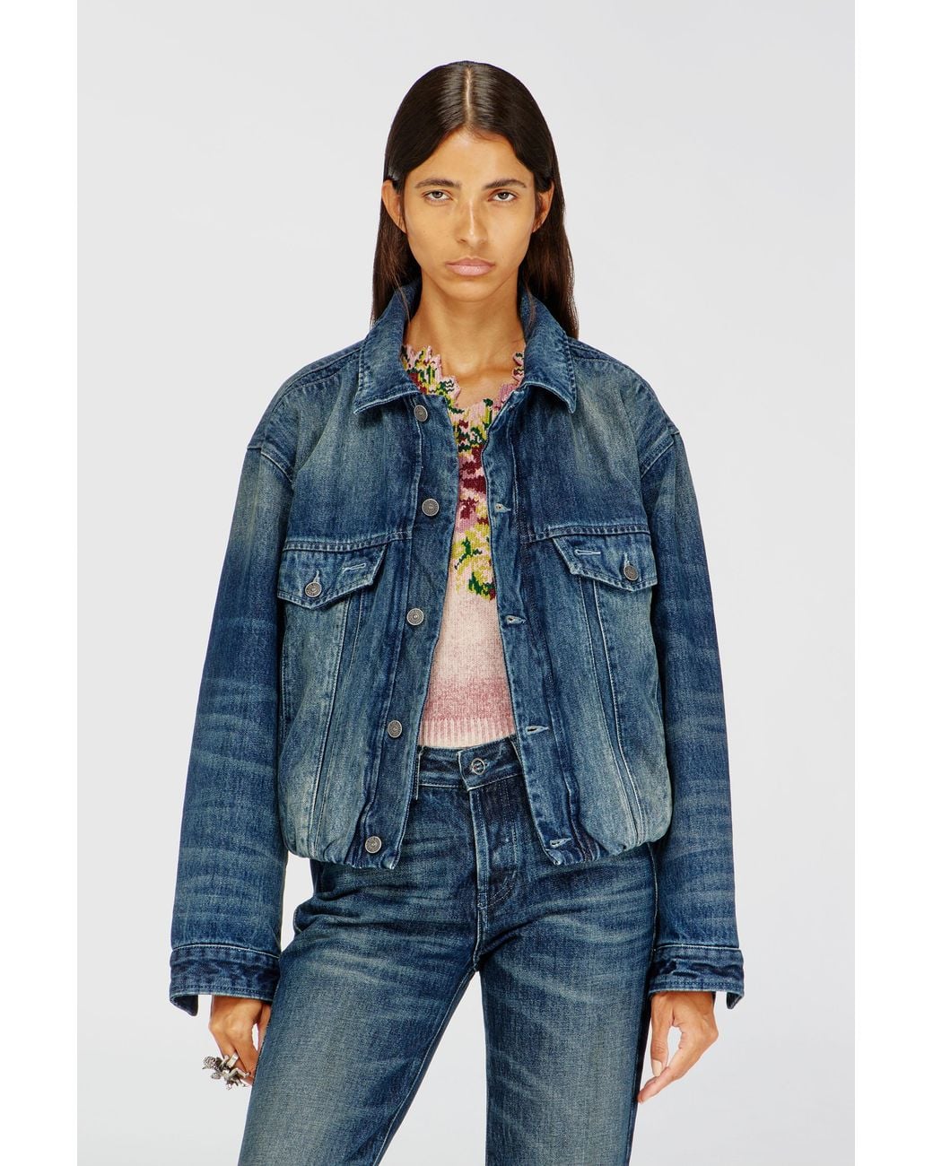 DIESEL Blue Elasticated Trucker Jacket