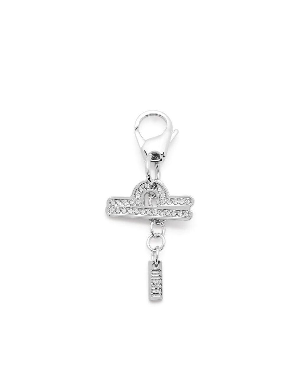 DIESEL Metallic Metal Libra Charm With Rhinestones
