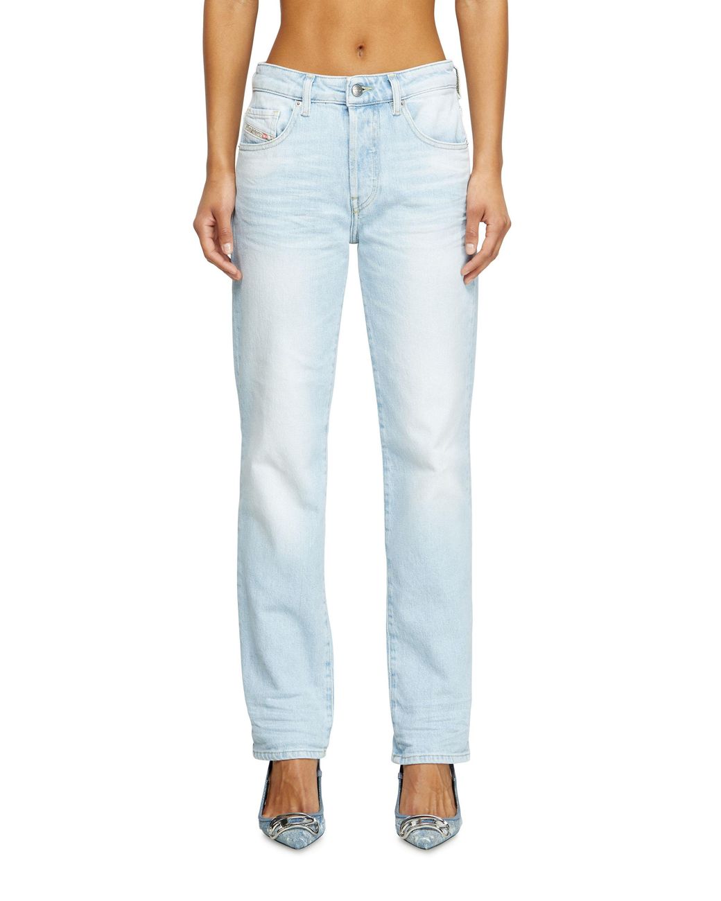 DIESEL Blue Regular Jeans Low Waist 1989 D-Mine, Light, Button Fly