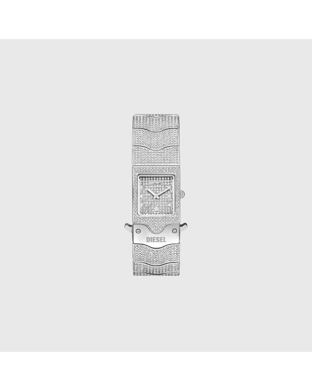 DIESEL White Closer Limited Edition Stainless Steel Pavé Watch for men
