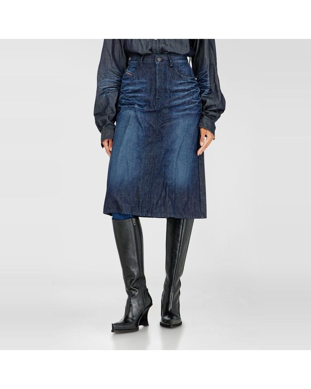 DIESEL Blue Midi Skirt
