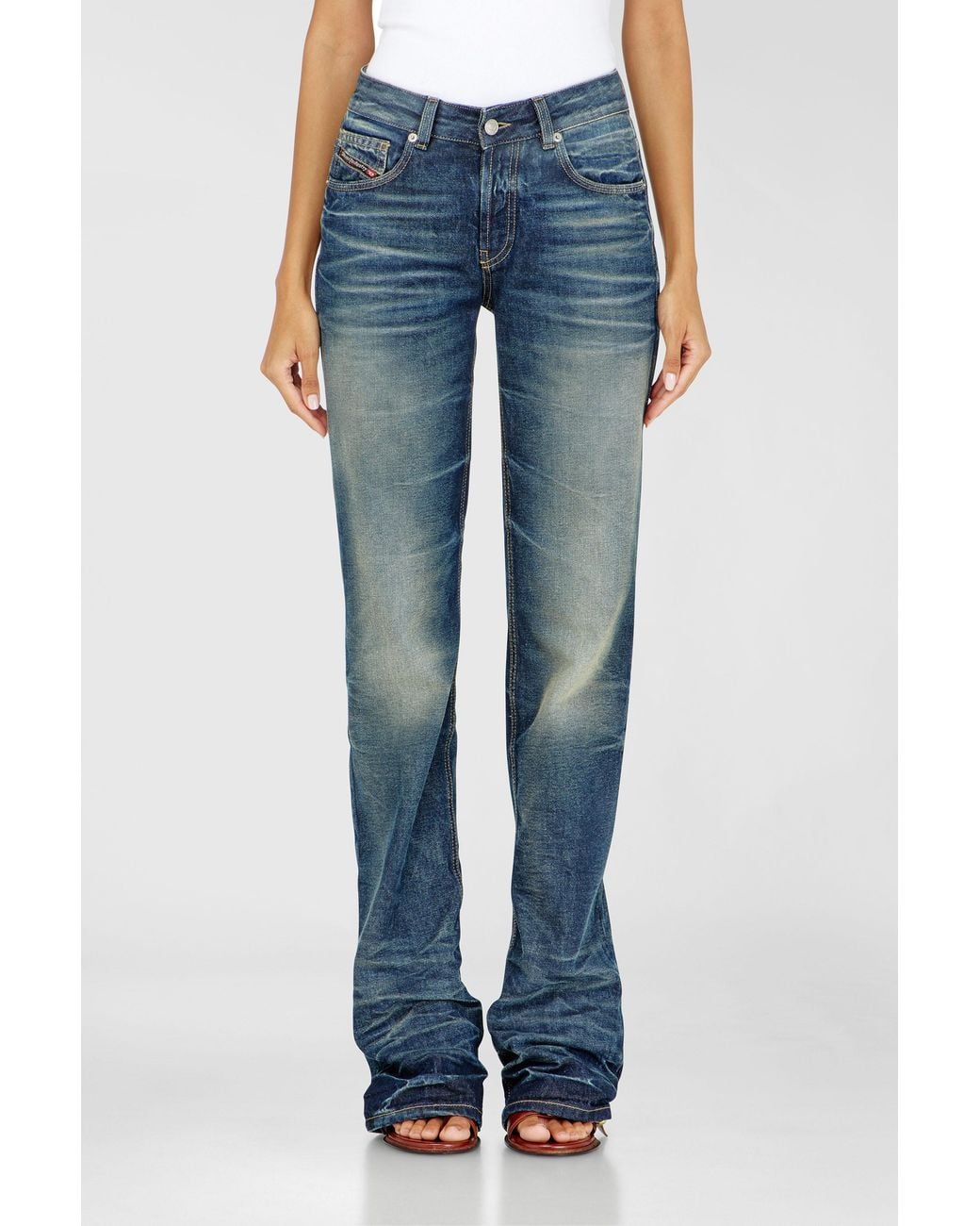 DIESEL Blue Regular Jeans Regular Waist D-Heel, Medium, Button Fly