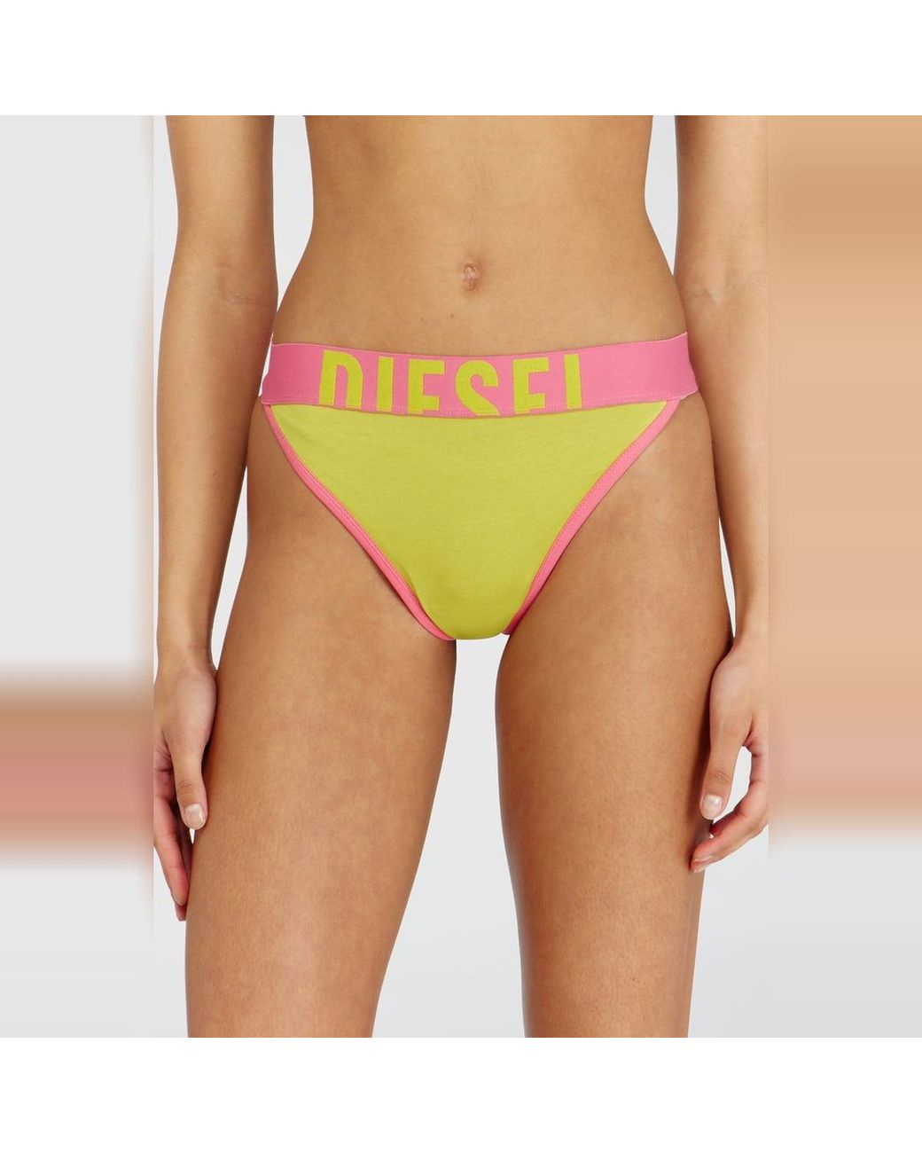 DIESEL Yellow Three-Pack Stretch Cotton Multicolour Thongs