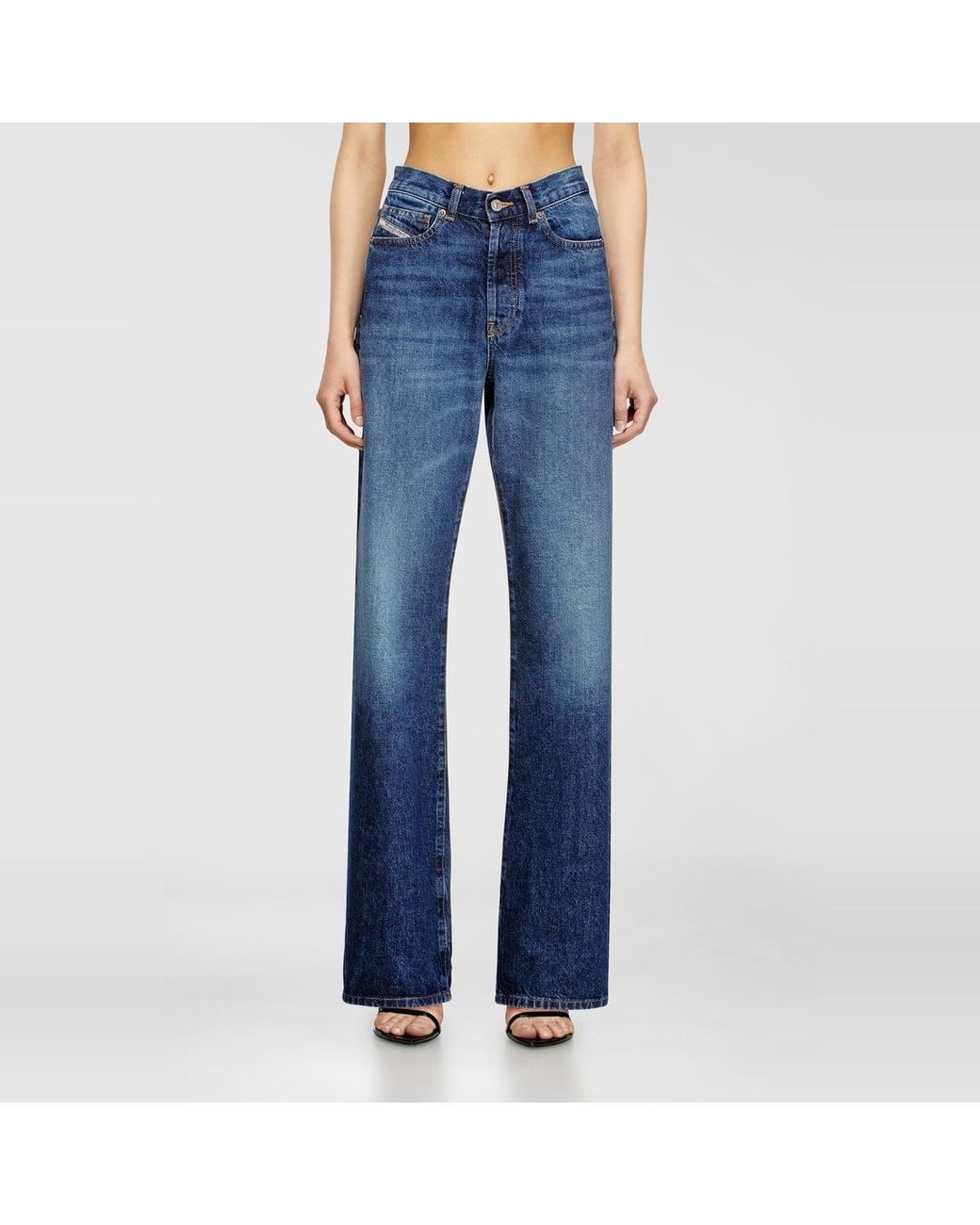 DIESEL Blue Regular Jeans High Waist 1971 D-Sent, Medium, Button Fly