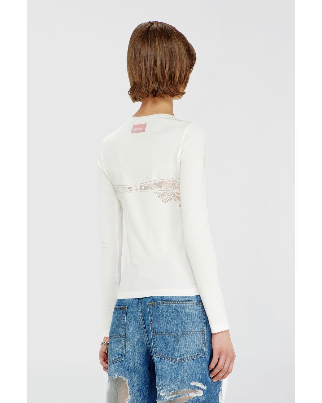 DIESEL White Top Mit Devoré-Spitze-Effekt
