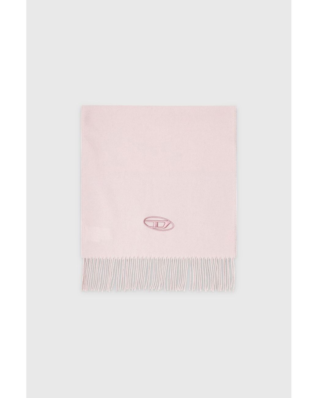 DIESEL Pink Wool-Blend Scarf With Fringed Edges
