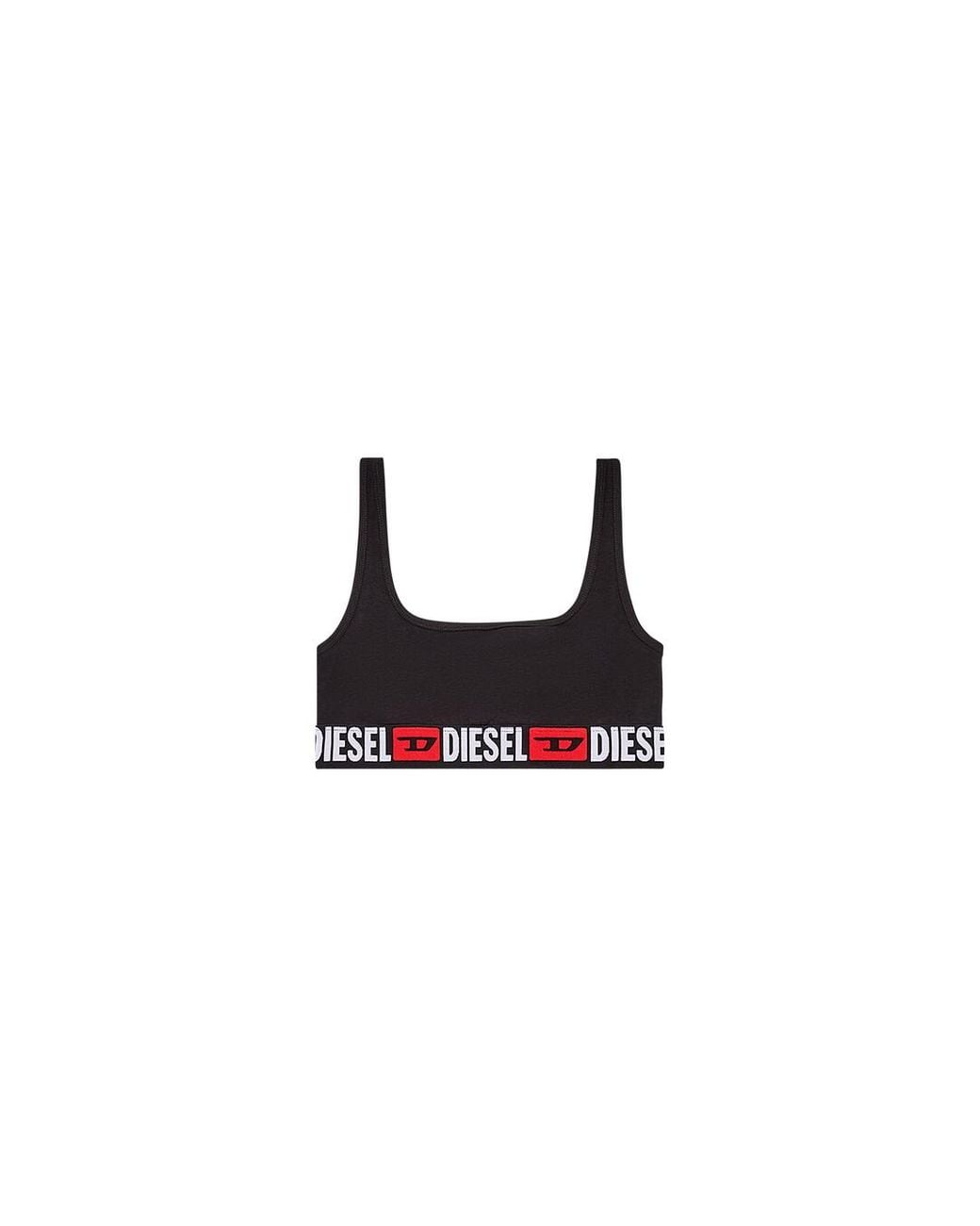 DIESEL Black Cotton Bralette With Logo