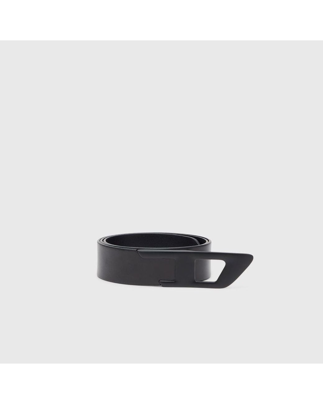 DIESEL White 4 Cm Leather Belt With Metal D Buckle