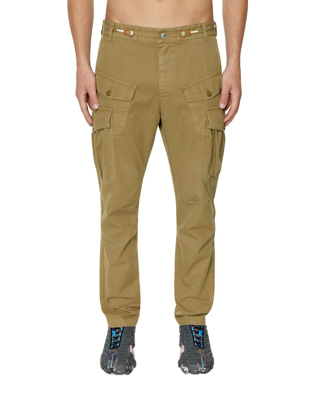 DIESEL Cargo Pants In Cotton Twill in Natural for Men | Lyst