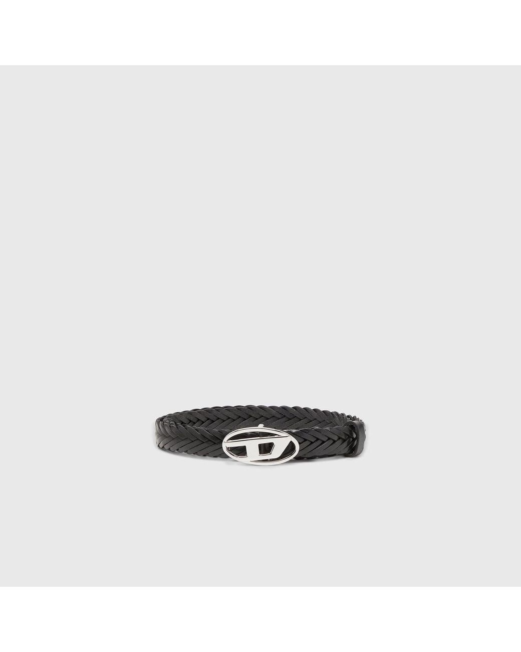 DIESEL White 1.9 Cm Braided Leather Belt