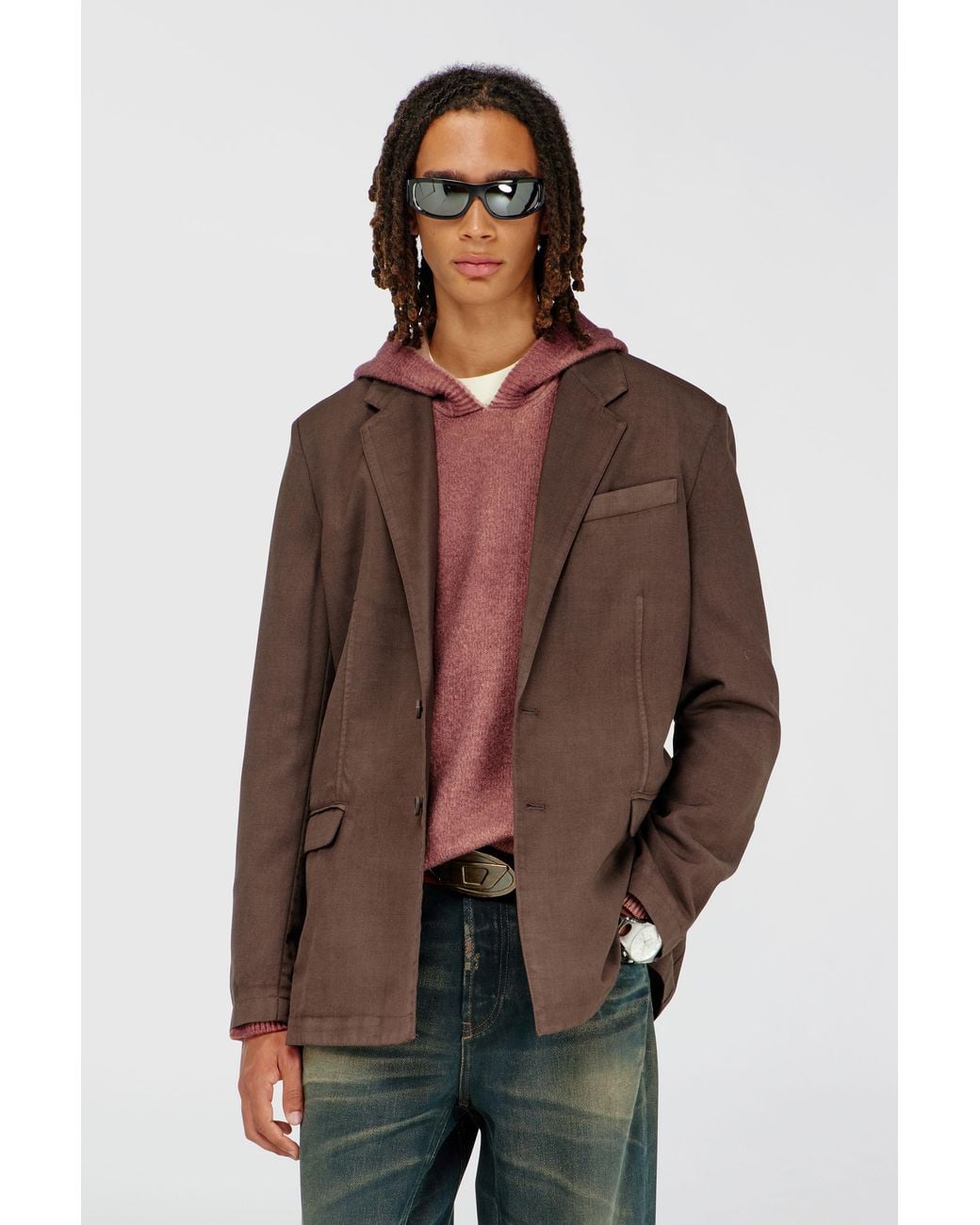 DIESEL Brown Blazer for men