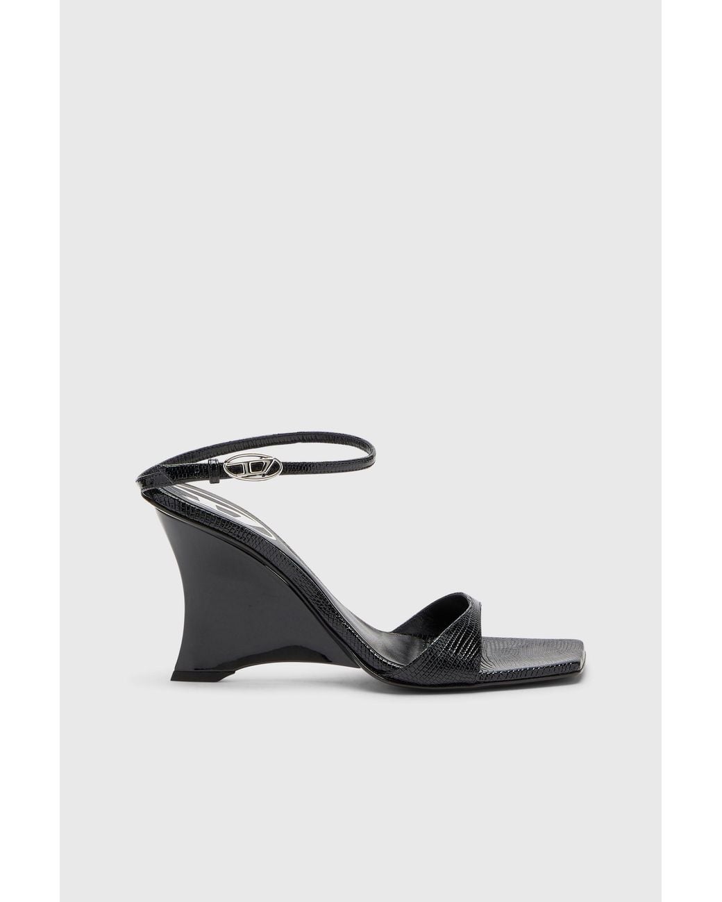 DIESEL White D-Amber-Wedge Sandals