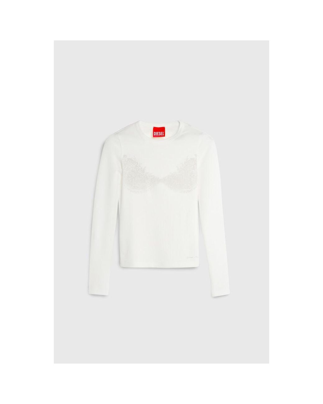 DIESEL White Top Mit Devoré-Spitze-Effekt