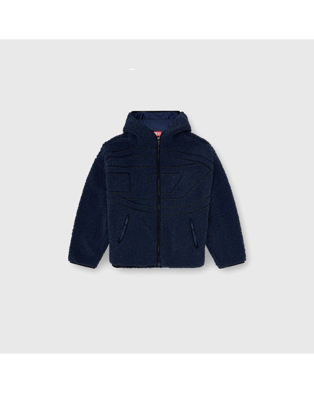 DIESEL Blue Teddy Hoodie Sweatshirt for men