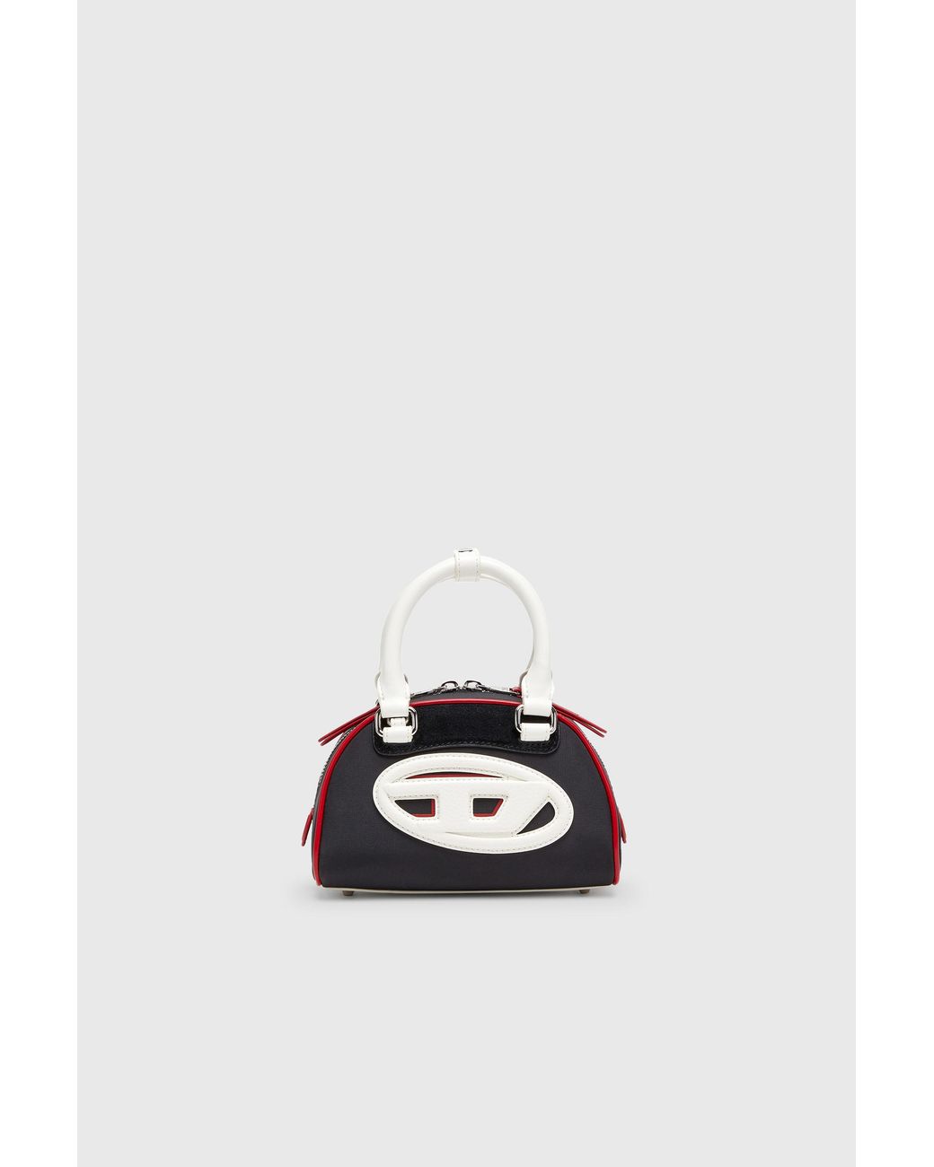 DIESEL White 1Dr Dome-Colour-Block Small Bowling Bag