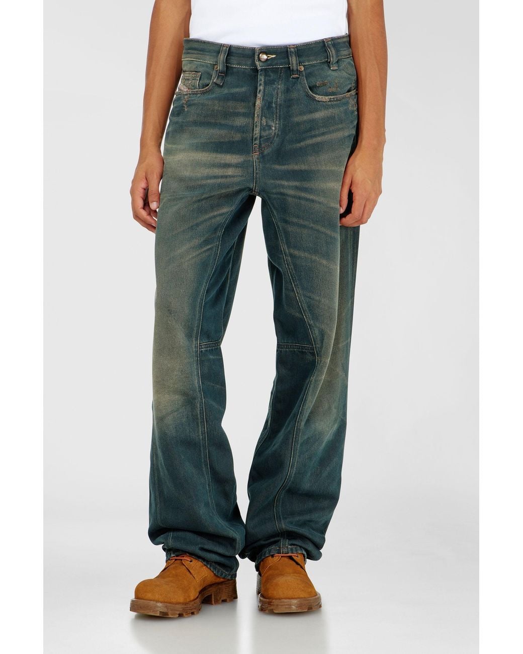 DIESEL Blue Relaxed Jeans Low Waist 2001 D-Macro, Button Fly for men