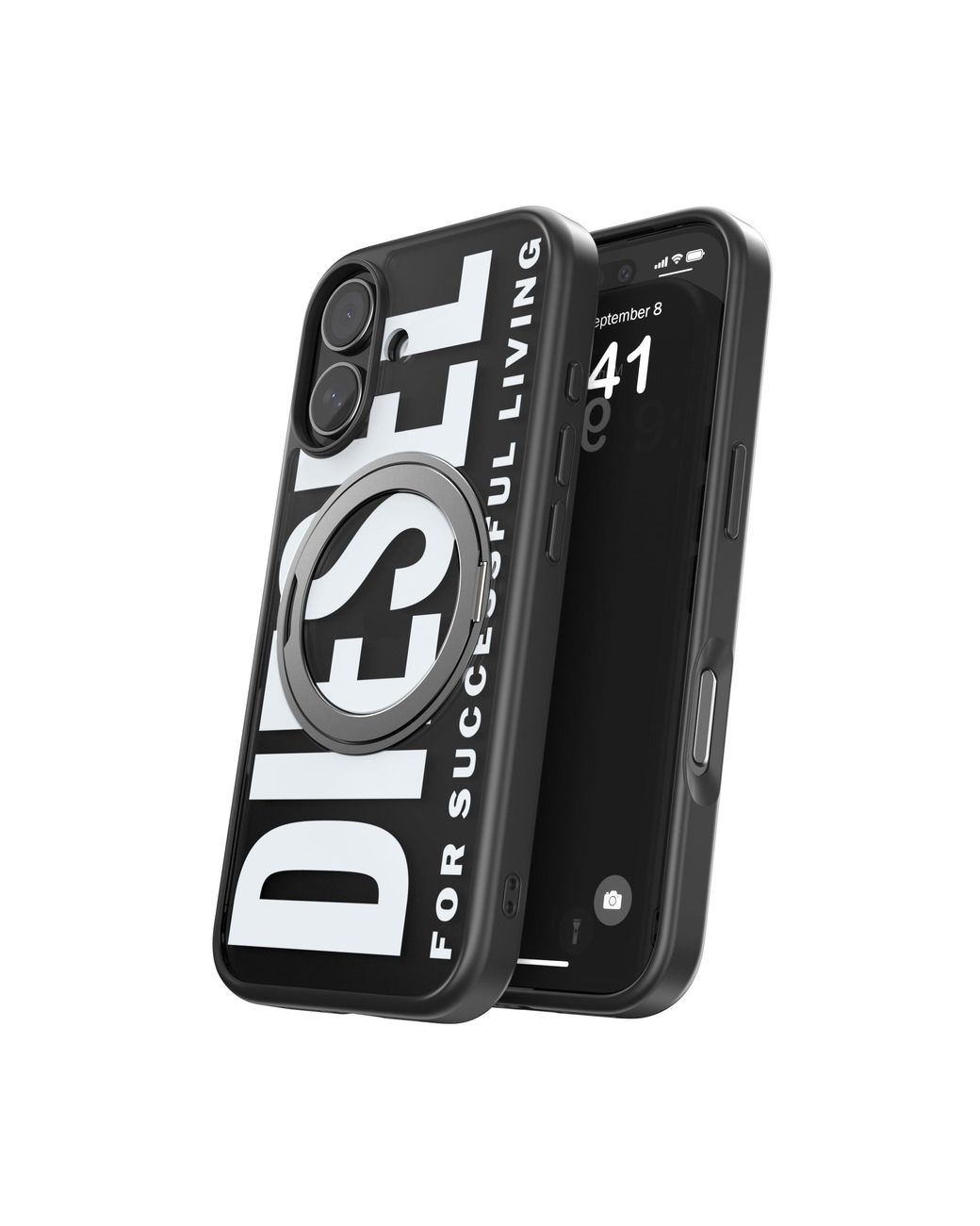 DIESEL Black Ringstand-Magsafe Case For Iphone 17