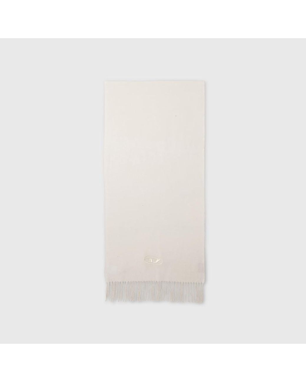 DIESEL White Wool-Blend Scarf With Fringed Edges