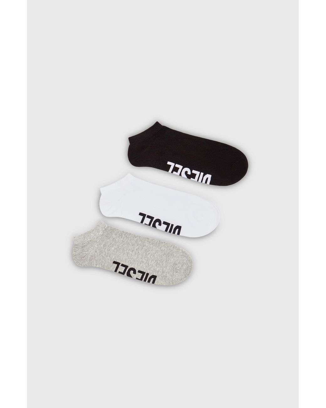 DIESEL Black Three-Pack Low-Cut Logo Instep Socks for men