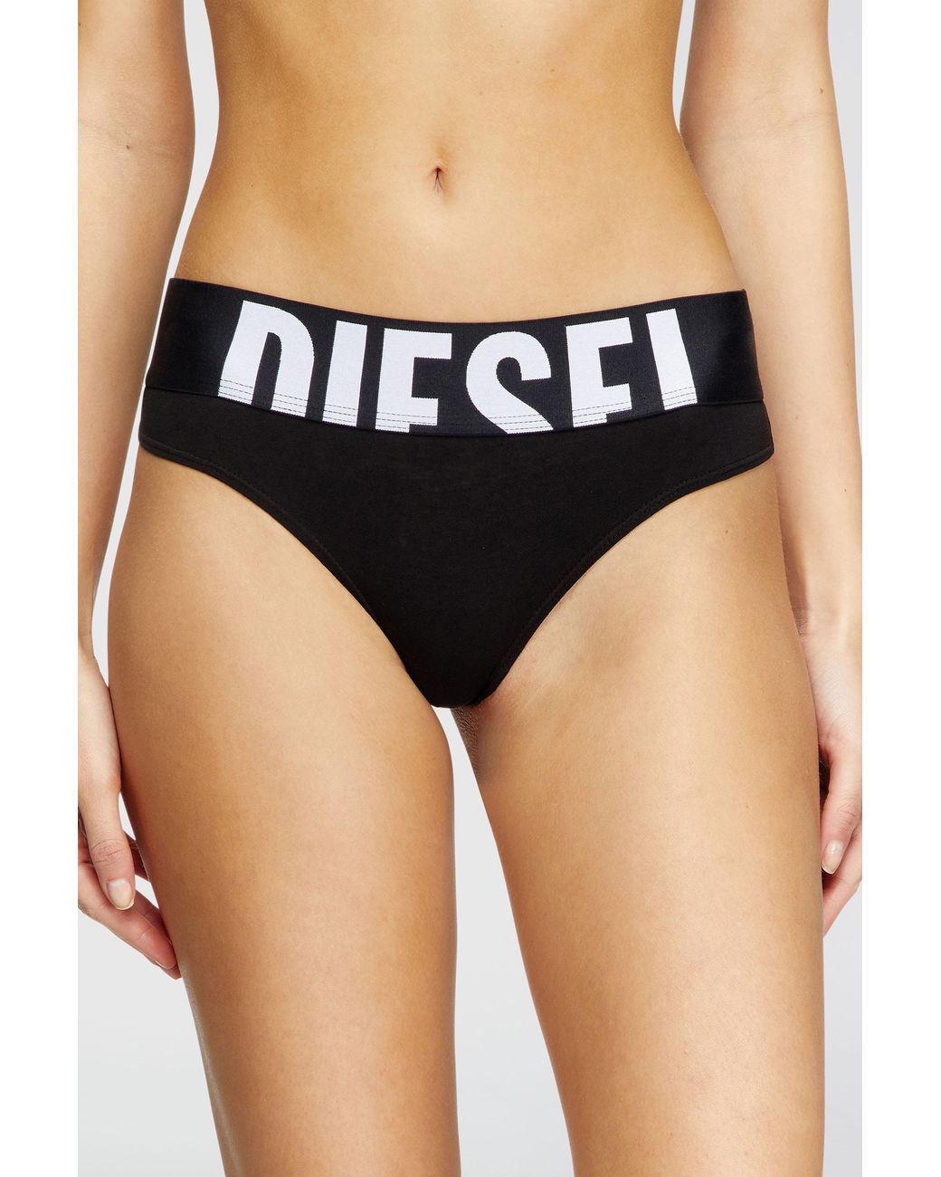 DIESEL Black Three-Pack Thongs With Cut-Off Logo