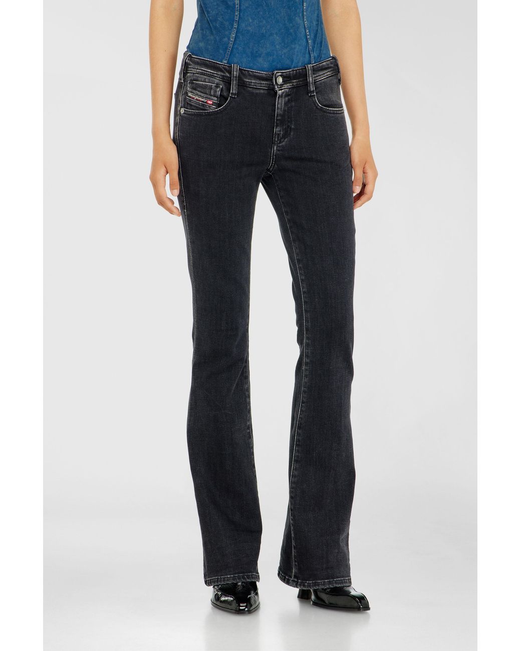 DIESEL Blue Bootcut Jeans Low Waist 1969 D-Ebbey, /Dark, Zip Fly