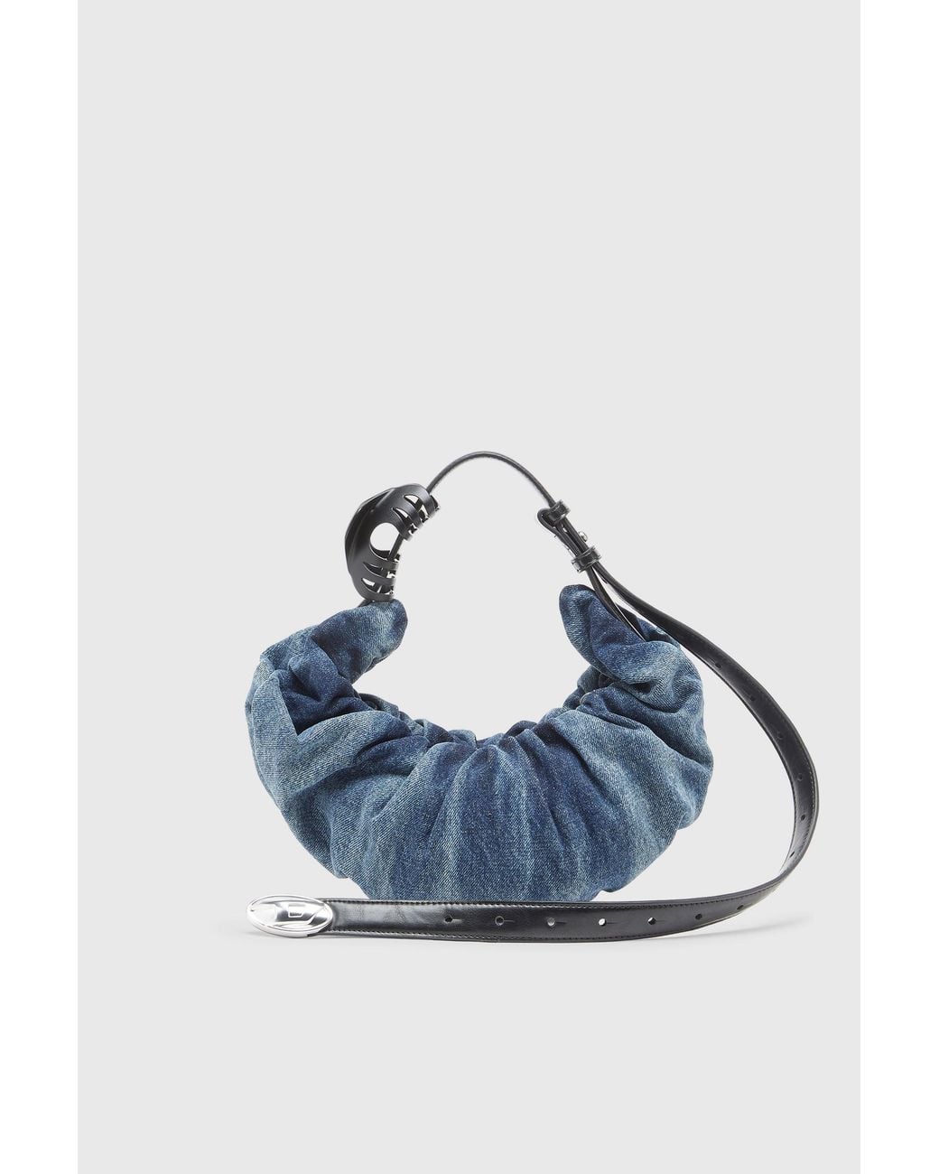 DIESEL Blue Grab-D-Small Scrunched Hobo Bag