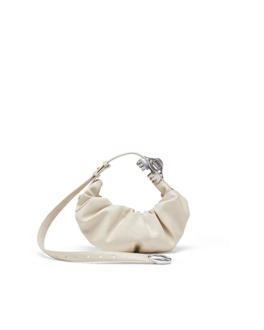 DIESEL White Grab-D-Small Scruched Hobo Bag