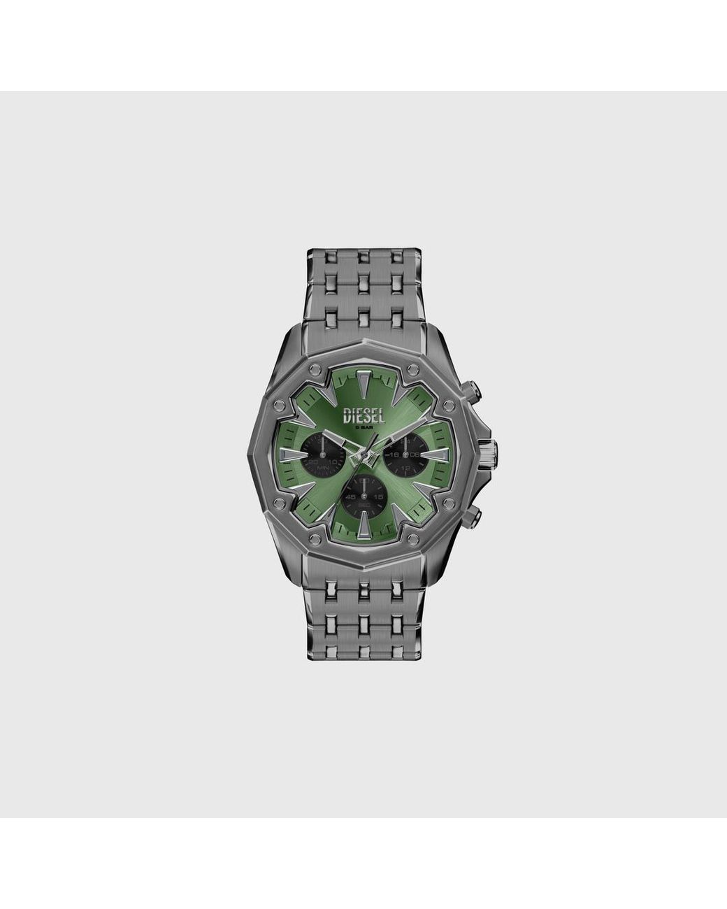 DIESEL Green Stinger Gunmetal Stainless Steel Watch for men