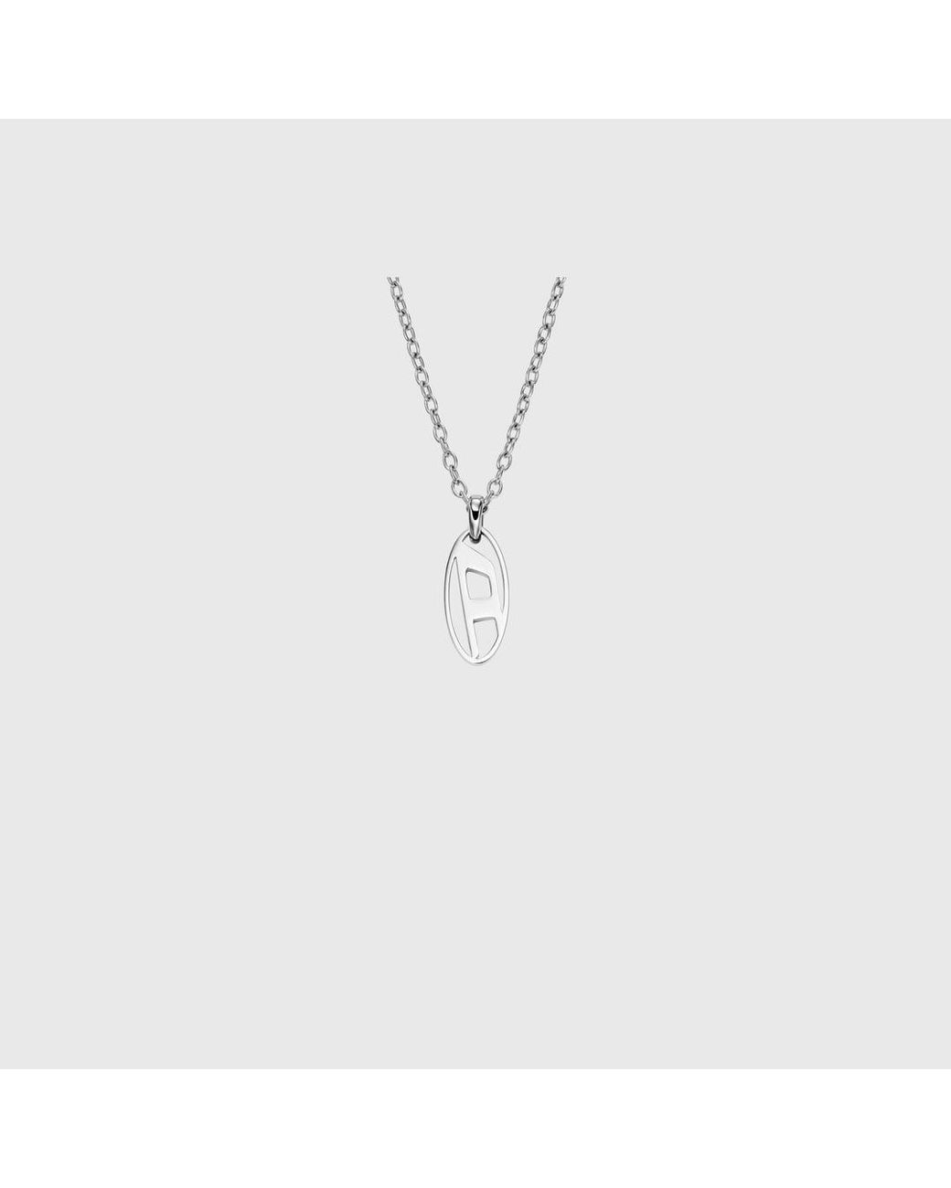 DIESEL Blue Stainless Steel Pendant Necklace